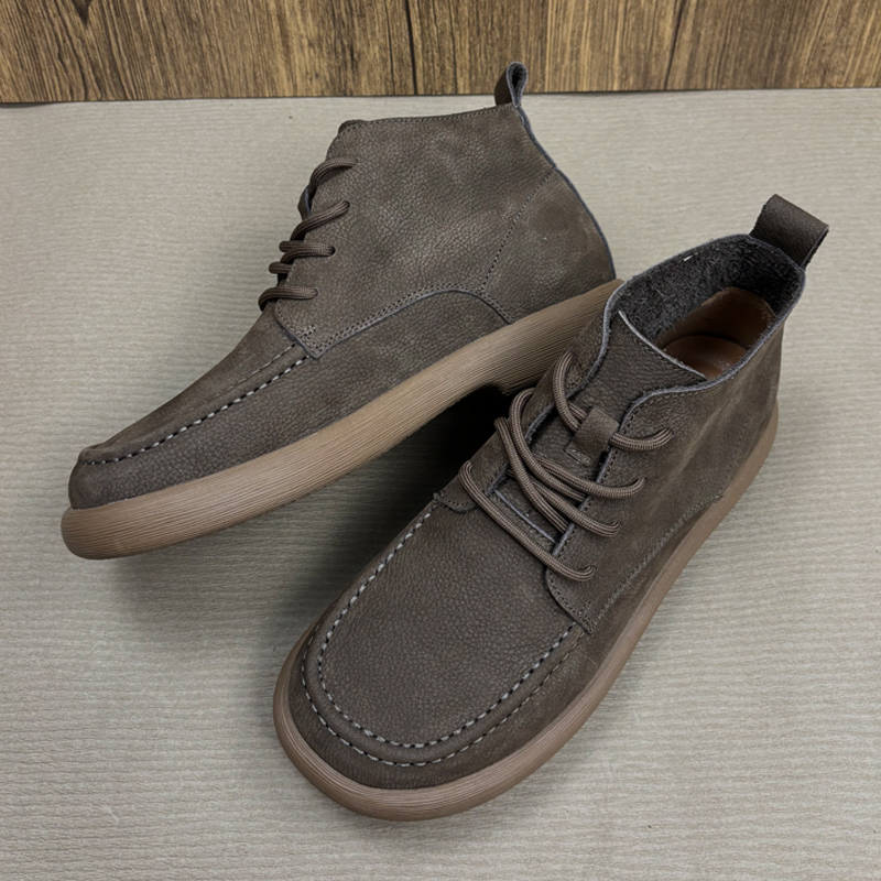 休闲百搭软皮高帮马丁靴男款透气