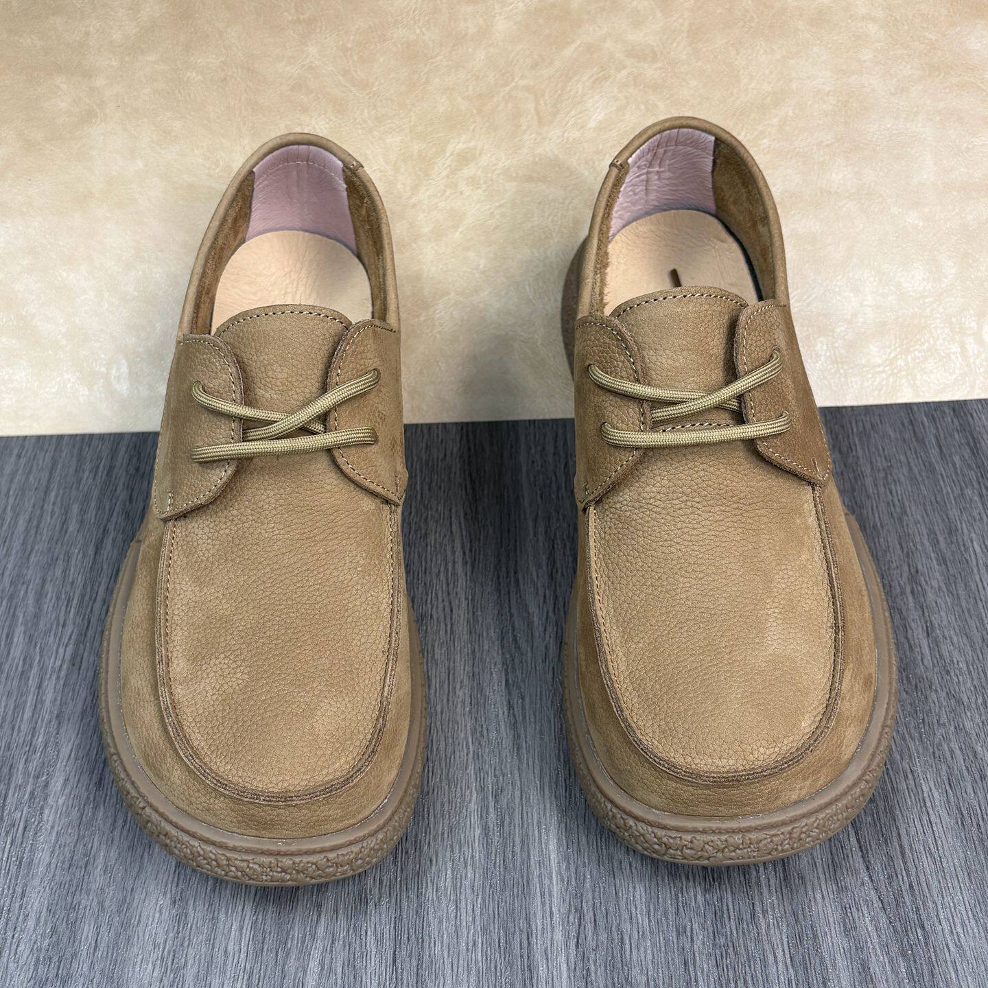 男士真皮新款男鞋软底休闲皮鞋男春夏季透气系带板鞋牛筋底帆船鞋