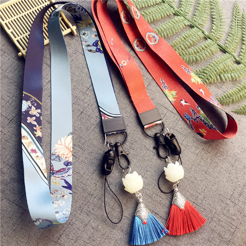 中国风绳子菩提流苏吊坠挂绳苹果oppo手机挂绳女挂脖绳女款时尚宽