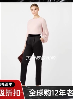 HOBBS长袖衬衫衬衣白色短款喇叭袖百褶裙优雅通勤气质百搭