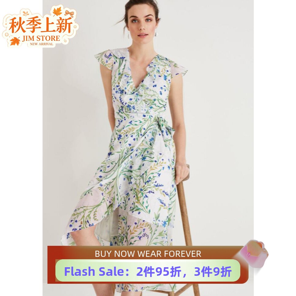 phaseeight短袖雪纺连衣裙碎花