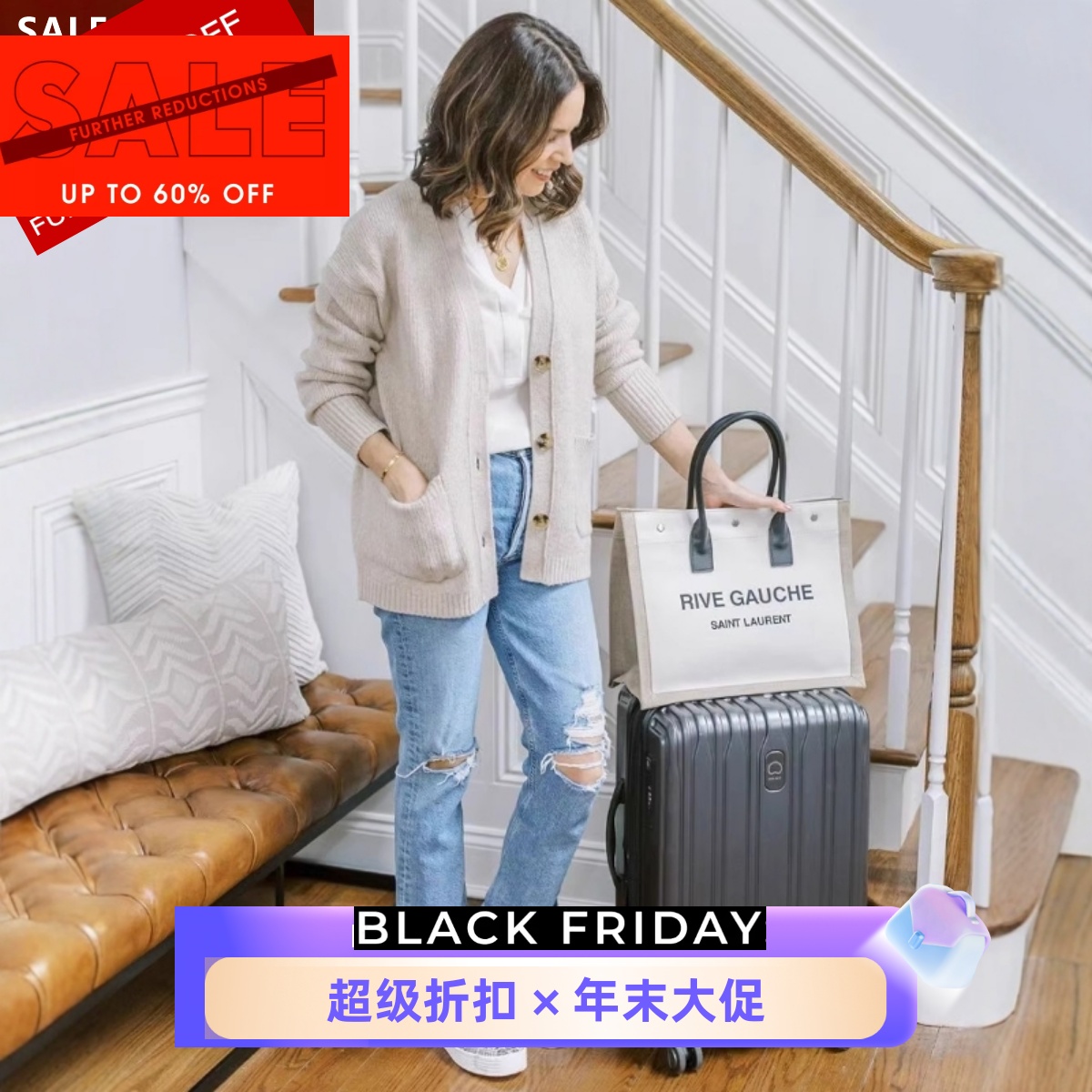 REISS女混羊毛针织衫开衫毛衣V领纽扣中立色通勤干练百搭气质淑女