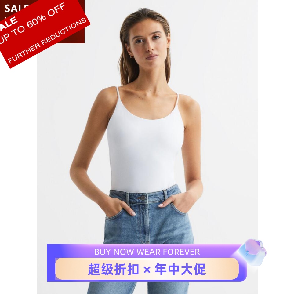 白色连体吊带白色简约百搭