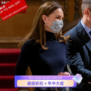 修身 HOBBS經典 氣質 凱特王妃款 美利奴經典 高領長袖 羊毛毛衣針織衫