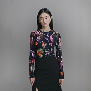 TED BAKER长袖针织上衣T恤多彩撞色气质英伦风大气百搭舒适棉质