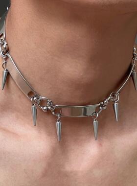 choker/.朋克金属铆钉颈链小众设计高级感y2k辣妹男女潮嘻哈项圈