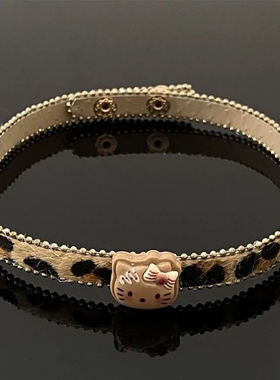 复古辣妹风豹纹小猫项圈女choker颈链脖子配饰精致高级感项链饰品