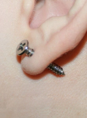 稀奇古怪的耳环小众简约复古耳钉女酷螺丝气质男蹦迪欧美夸张个性