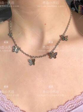 蝴蝶 细链条款项链 颈链 可调节