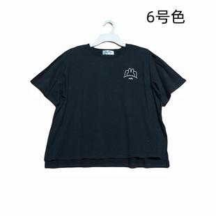 女装 外贸原单 休闲宽松显瘦时尚 洋气印花圆领纯棉也印花体恤打底衫
