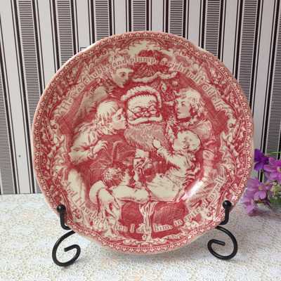 外贸出口英国原单红色盘子