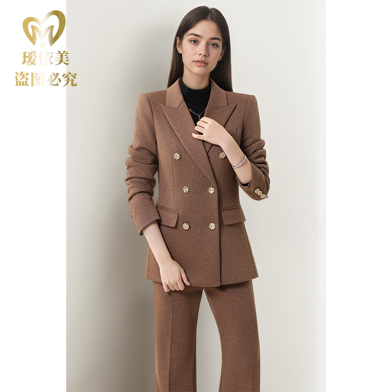 咖色西装套装女2025秋冬新款正装加厚高端职业装气质通勤高级感