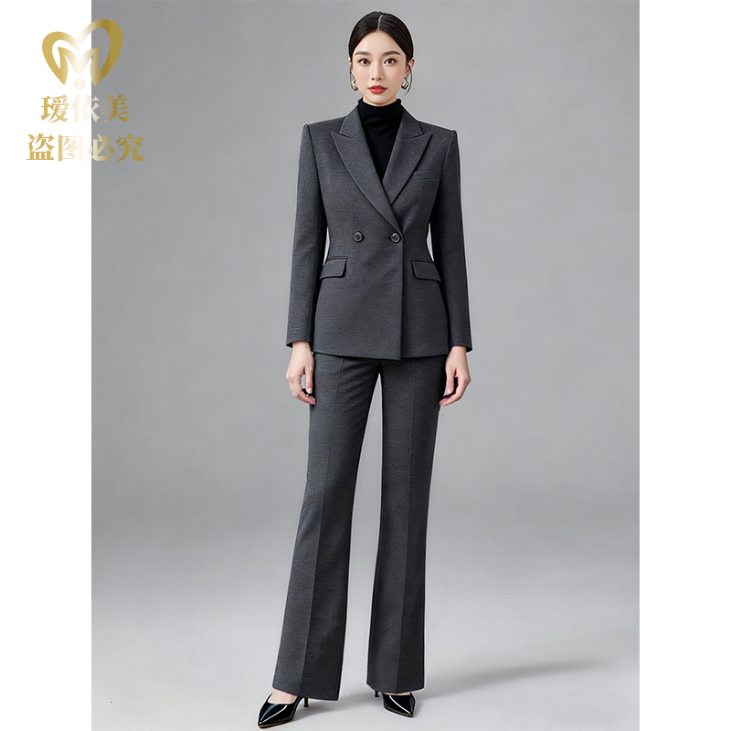 高端绵羊毛加厚西装外套女士休闲时尚职业套装冬装新款网红爆款