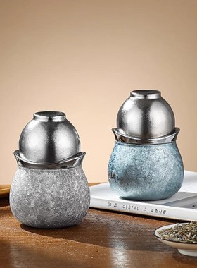 MULLY摩利纯钛葫芦杯2025新款户外防烫旅行茶具套装快客杯便携式