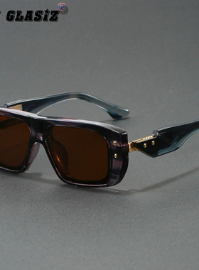 新款日系设计师款大粗框平光镜小众长方形太阳眼镜遮阳墨镜防紫外