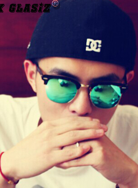 vintage金属半框太阳镜原单