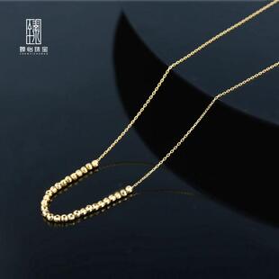 臻怡18K金镭射金珠套链路路通套链配链毛衣链黄金项链紫金项链