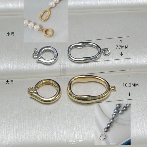 臻怡18K金珍珠莫比乌斯环万能扣