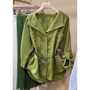 时尚 轻奢洋气减龄纯色西装 新款 女2026春季 潮流百搭显瘦衬衣 领衬衫