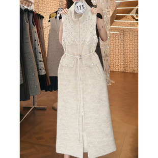 法式气质名媛加厚立领背心裙2025冬季新款时尚洋气休闲百搭A字裙