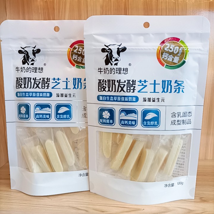 牛奶的理想益生元牛奶条100g奶贝原味蔓越莓味果粒奶酪棒儿童零食