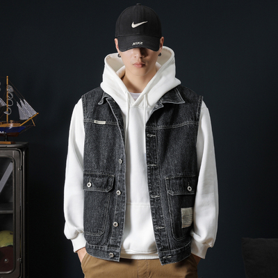 2023春秋衣服牛仔马甲胖子马夹