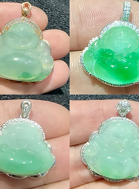 定做佛公925银包边18k金无事牌