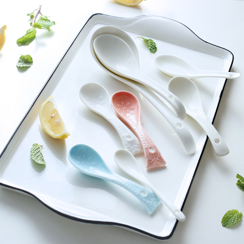 【10个包邮】纯白家用喝汤小汤勺