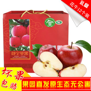 甘肃特产礼盒装天水花牛苹果 静宁新鲜水果 红蛇果 12个装6斤包邮