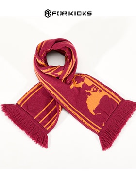 新年礼物几何图案羊毛混纺长方形围巾男女通用冬季保暖流苏围脖