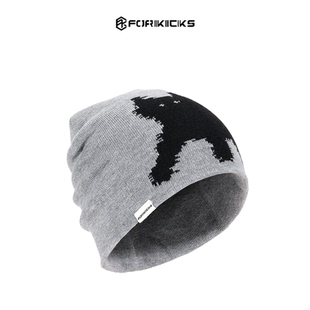 王昀楷同款新年秋冬户外像素猫咪刺绣针织护耳帽羊毛冷帽男女情侣