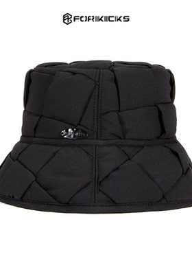 Forkicks超轻方格手工编织渔夫帽男女同款韩版时尚盆帽显脸小FK60