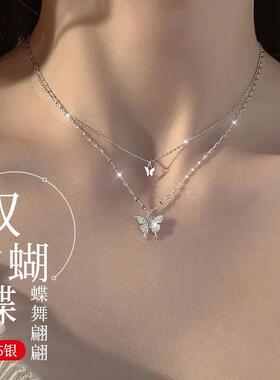 S925纯银蝴蝶项链女款 轻奢小众锁骨链 2025新款生日礼物
