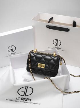 香港IT GDLEDY小香风菱格炼条包女小包包2025新款女包单肩斜挎包