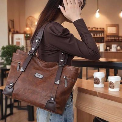 香港全皮真皮软皮托 托特包女2025胖东莱覆古手提包时尚单肩斜跨