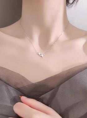 999纯银四芒星星项链女夏季小众设计轻奢简约锁骨高级感生日礼物