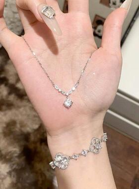 999纯银闪耀星河水滴之泪项炼女款2025新款轻奢颈炼520送女友礼物