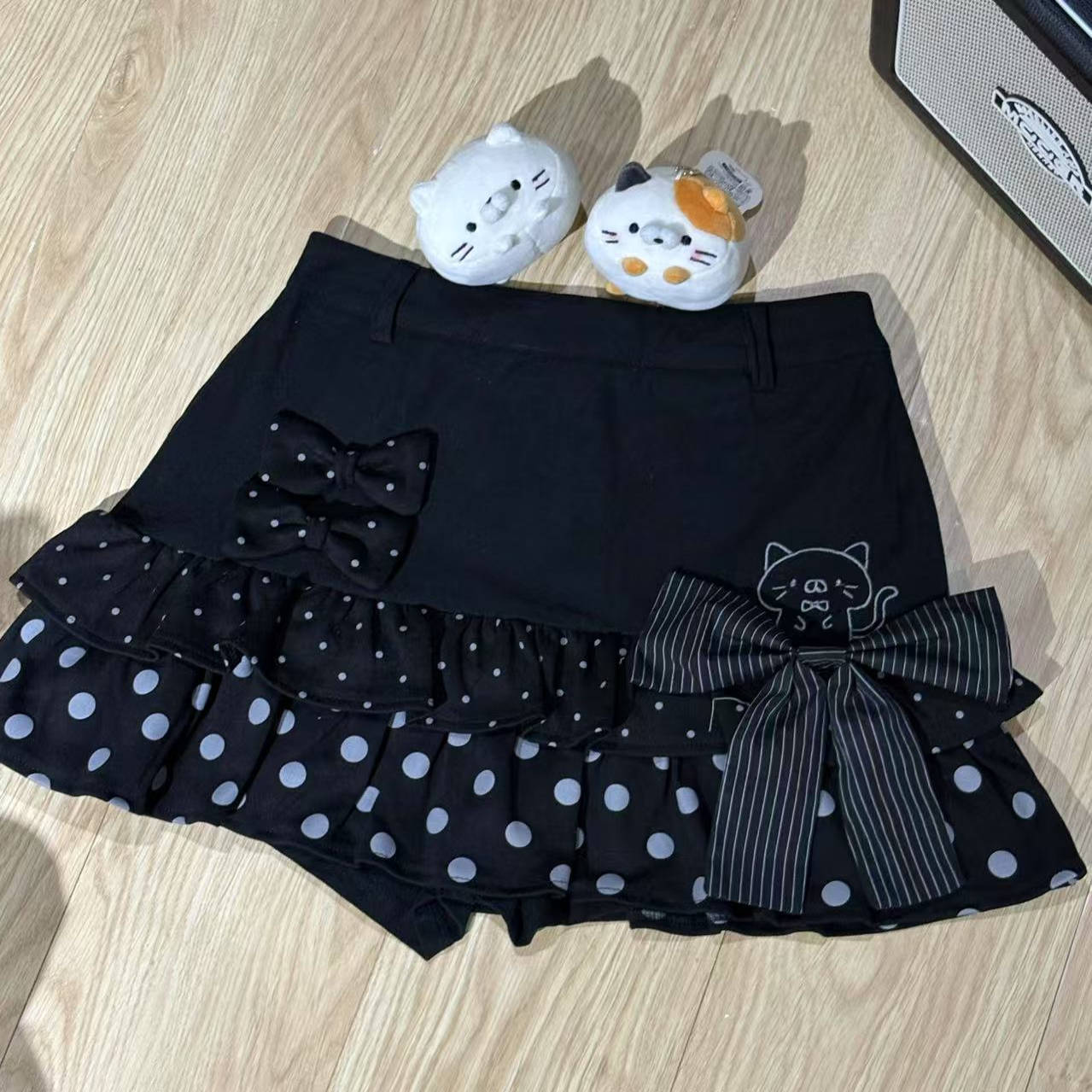 已售罄   波点战队/裤裙 蛋蛋猫短裙 蝴蝶结 莓派派原创
