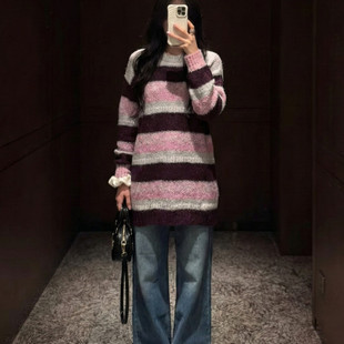 太平鸟女装商场同款2025冬季宽松线套衫毛衣A3EEF4614-599