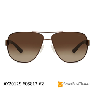 Armani Exchange飞行员款太阳镜男士金属双梁偏光墨镜 AX2012S