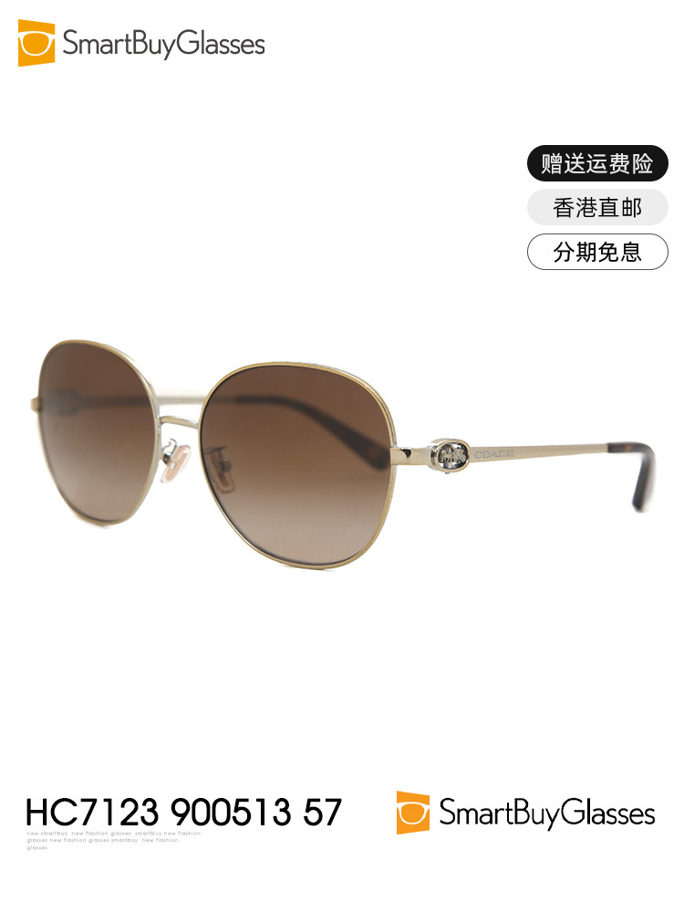 Coach蔻驰太阳镜 时尚舒适遮阳户外经典女士优雅成熟墨镜HC7123