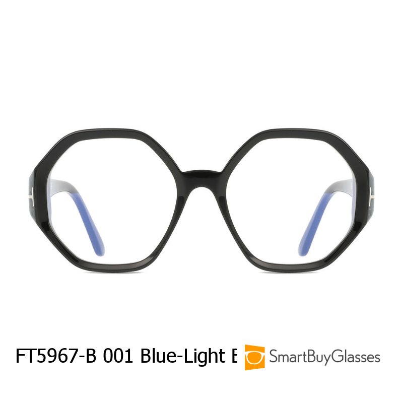 tomford眼镜防蓝光眼镜架女士多边形框架镜框光学镜架 FT5967-B
