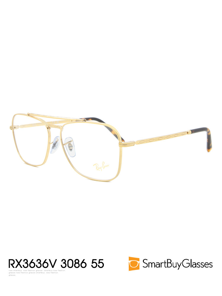 Ray-Ban雷朋眼镜架 时尚舒适金丝边男女款休闲双梁框架镜 RX3636V