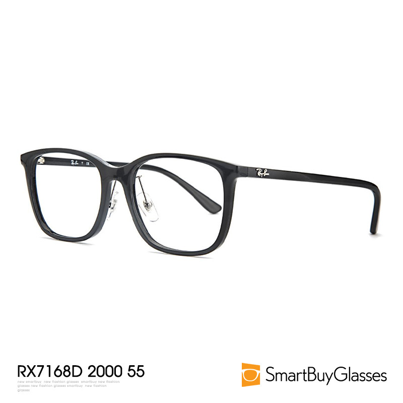 Rayban雷朋框架眼镜休闲男女黑色复古塑料日系简约框架镜RX7168D