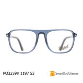 Persol派通蓝色方框板材眼镜架男女简约光学镜框PO3359V