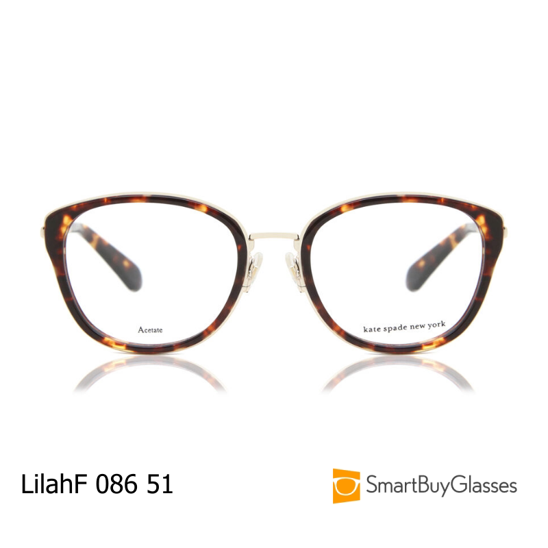 kate spade眼镜玳瑁纹圆框女经典板材有鼻托镜架 Lilah/F