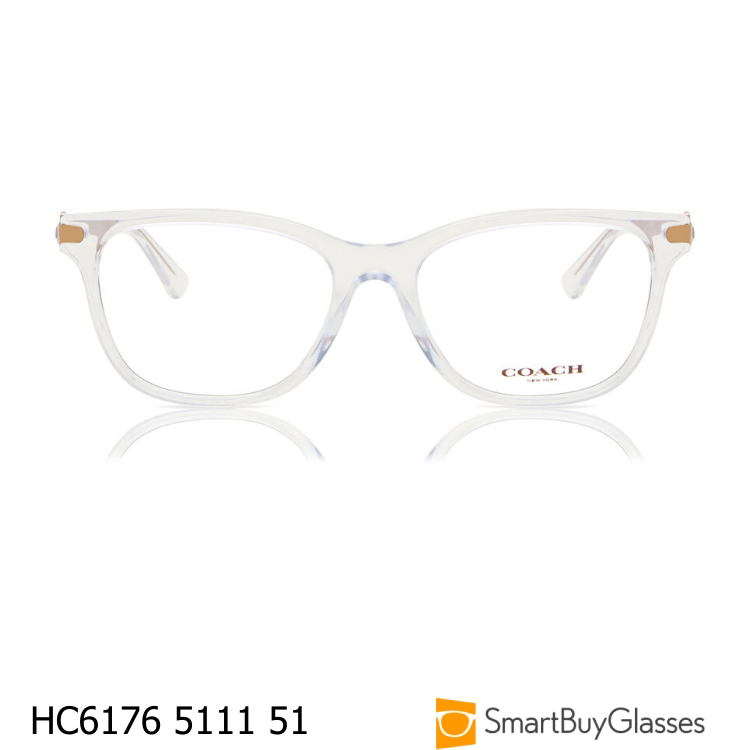 COACH蔻驰女款透明大框猫眼眼镜架时尚轻质框架眼镜HC6176