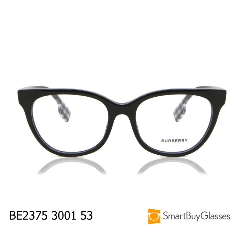 BURBERRY/博柏利 猫眼框眼镜架女士时尚经典黑色框架镜 BE2375