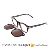 Tom Ford B玳瑁色圆框眼镜架男女磁吸夹片套镜可配近视太阳镜