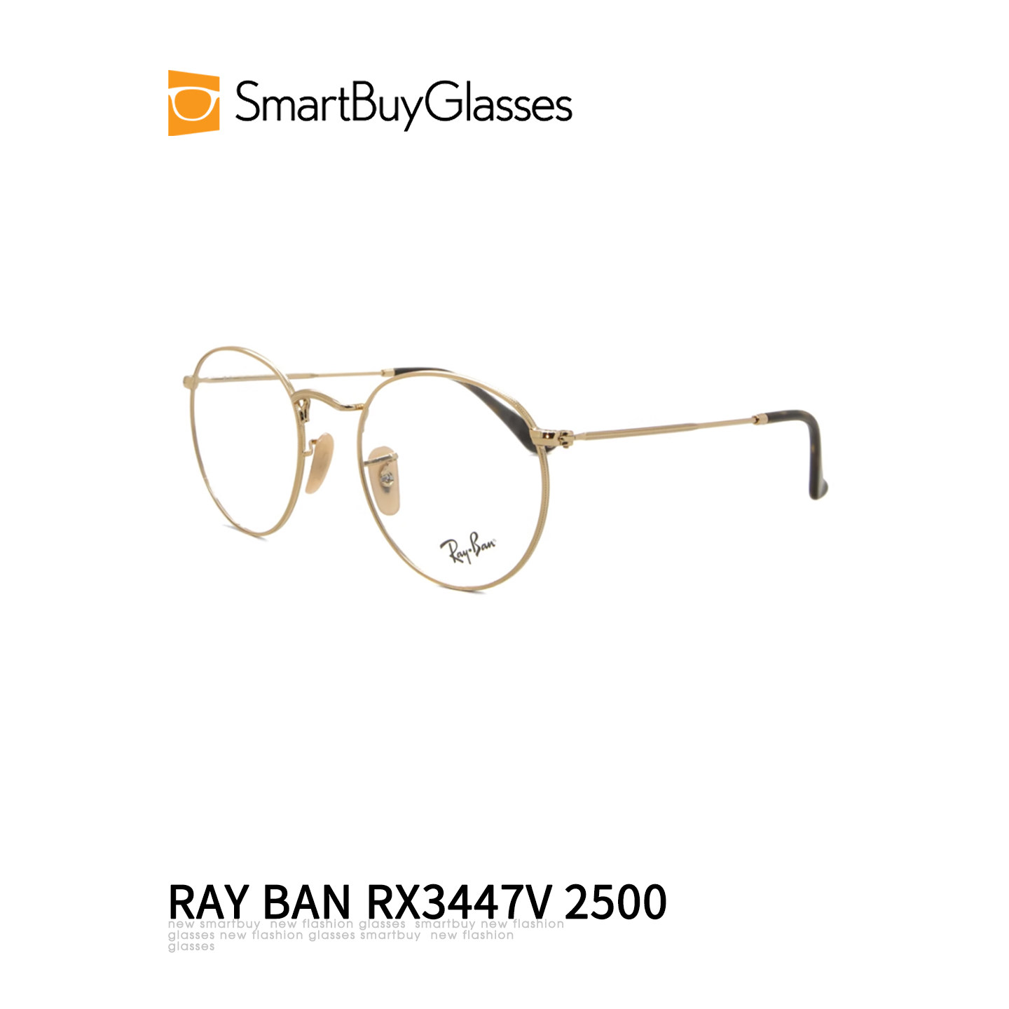 rayban眼睛雷朋圆框眼镜架男女金属复古轻便镜框 RX3447V
